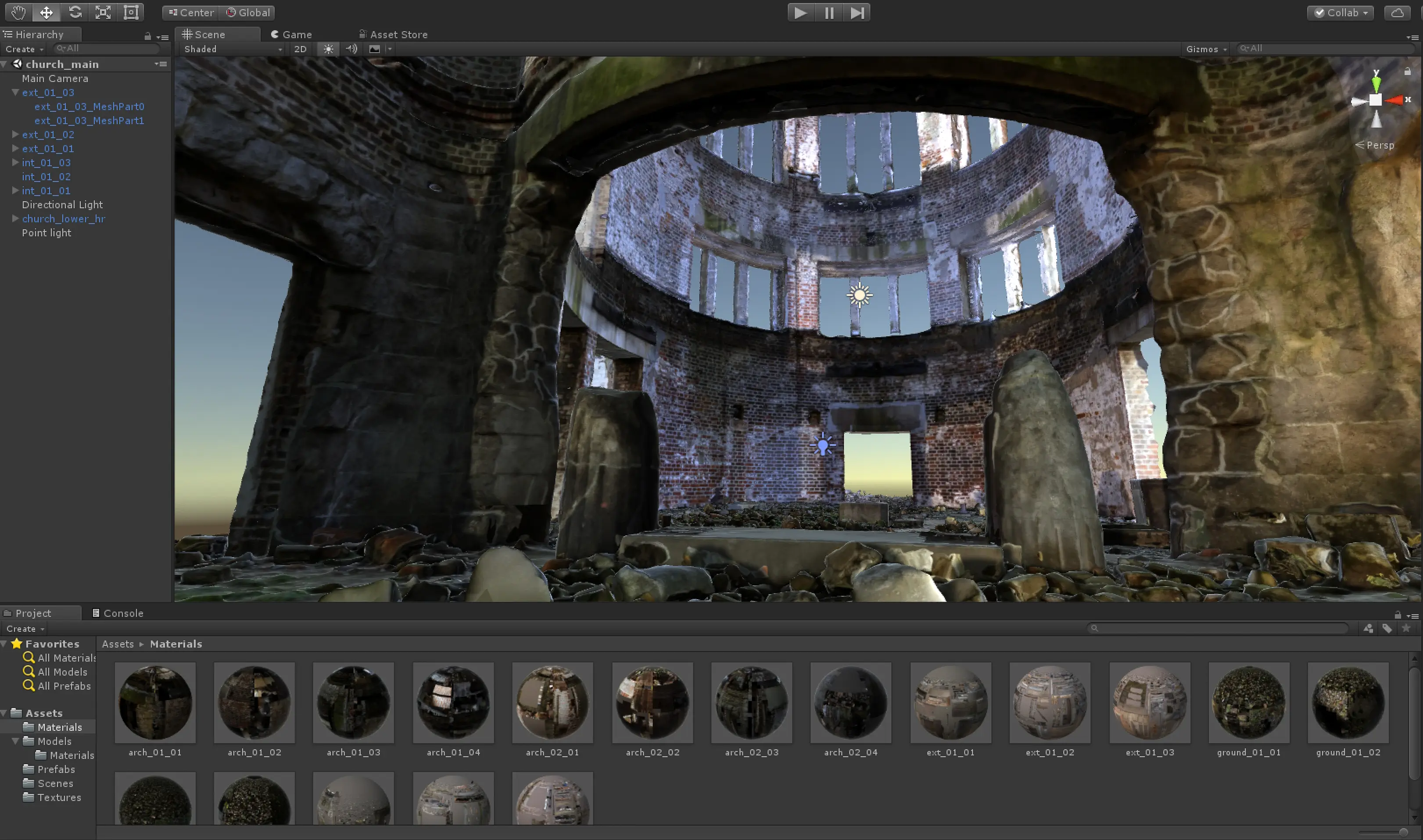 Interior of the scanned dome in the real-time environment